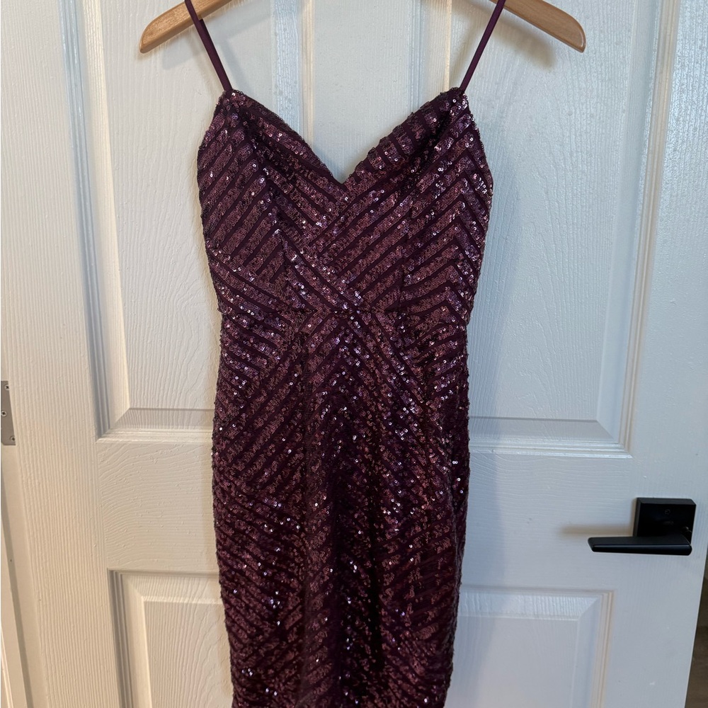 Purple Sequin Formal Dress